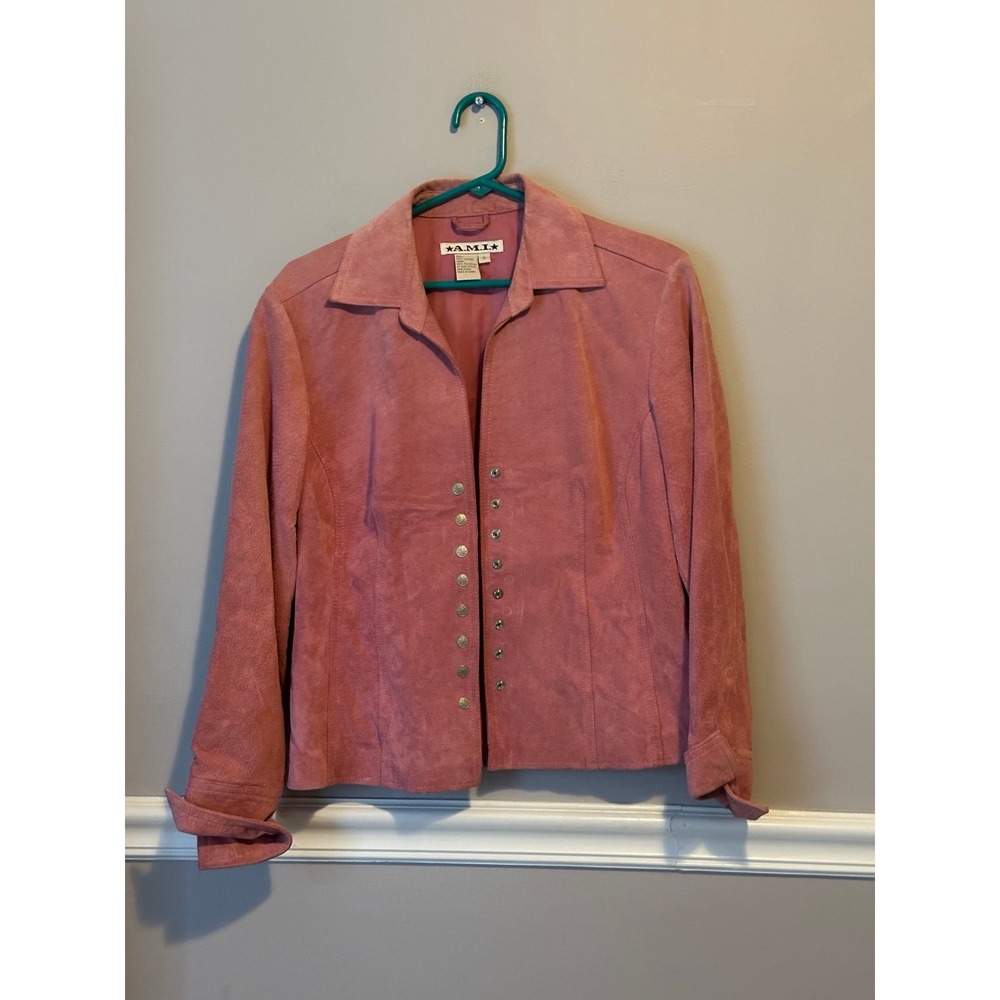 VTG Pink suede Jacket women's size Small Y2K 90s Retro
